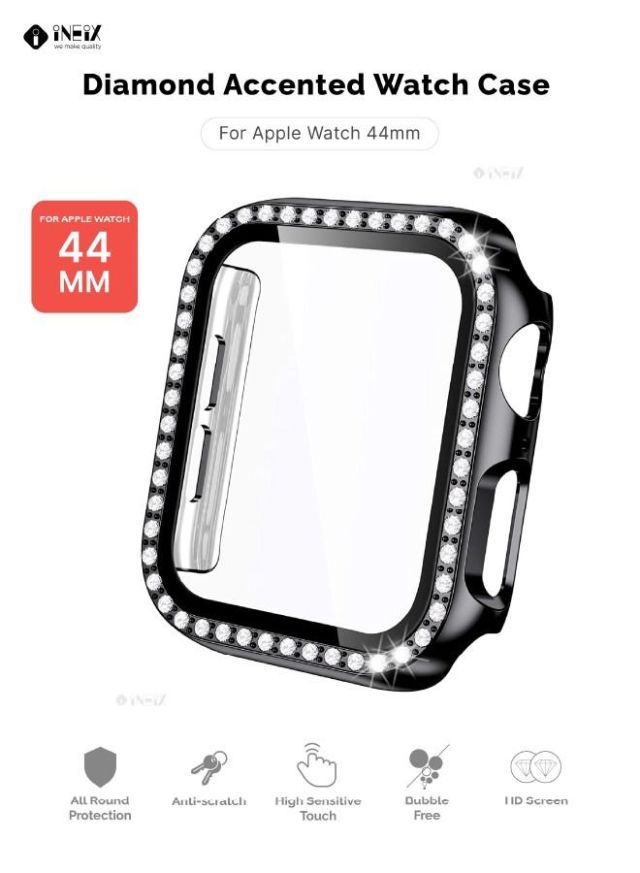 Diamond Accented Case With Screen Protector For Apple Watch 44mm