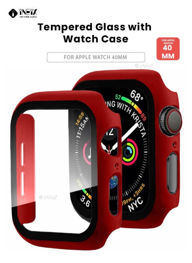 Tempered Glass Screen Protector With Case For Apple watch 40 mm